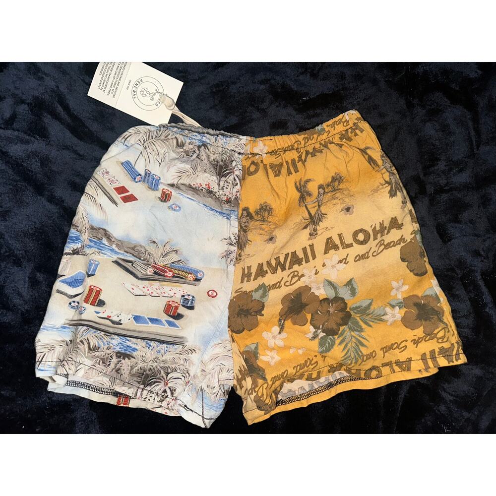 NWT URBAN RENEWAL VINTAGE MIXED HAWAIIAN PRINT SHORTS FESTIVAL Y2K BEACH S
